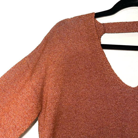 Maurices Burnt Orange Open Back Oversized Knit Tunic Sweater Xsmall Women’s - Picture 3 of 12